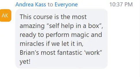 Andrea Kass chat testimonial